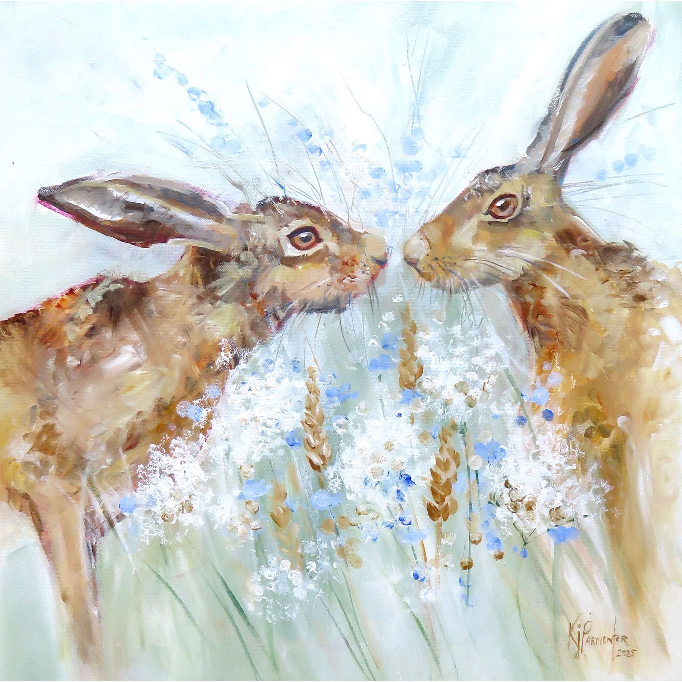 Kissing Hares (Sold)