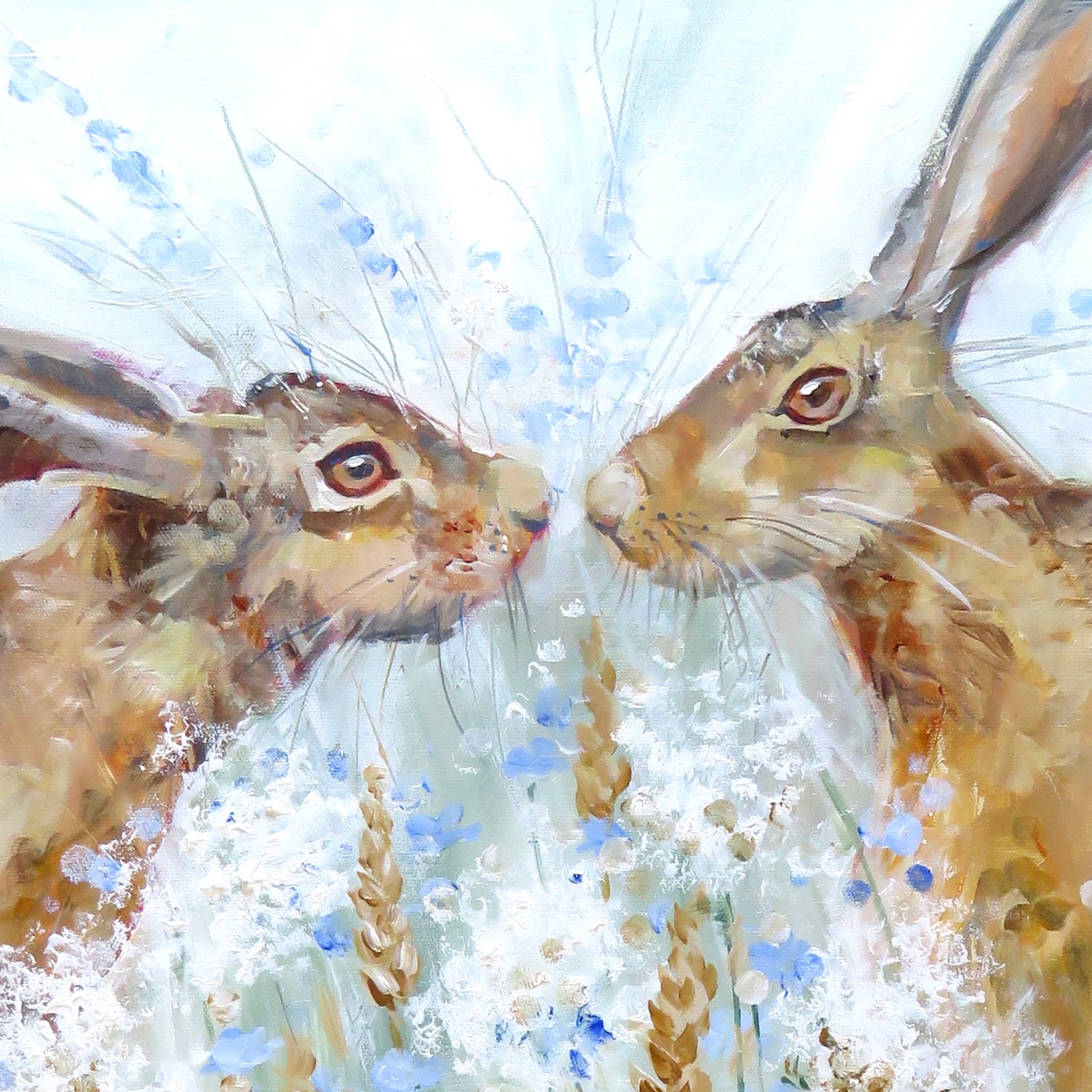 Kissing Hares (Sold)