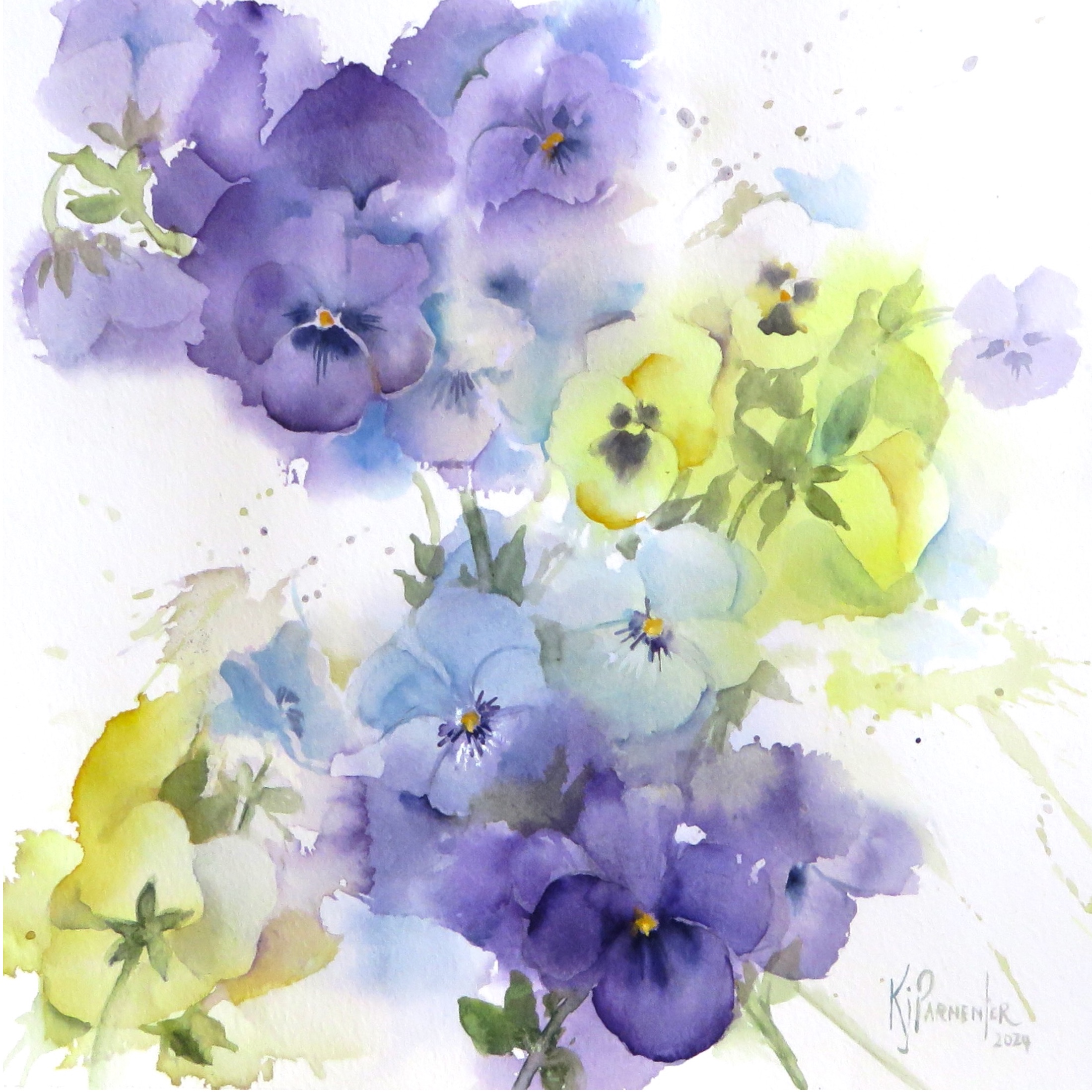 Spring Violas – card