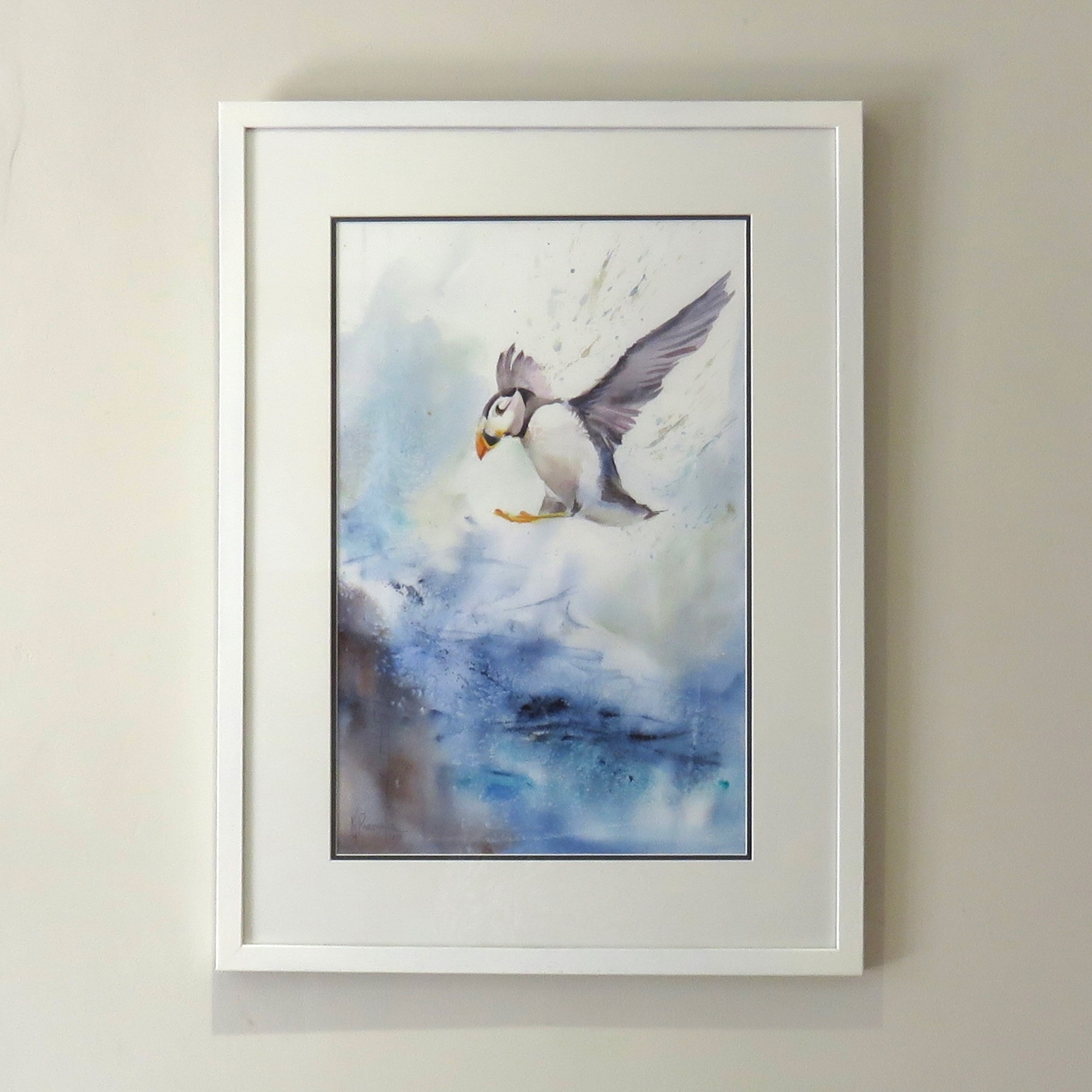 Puffin Stormy Landing (Sold)